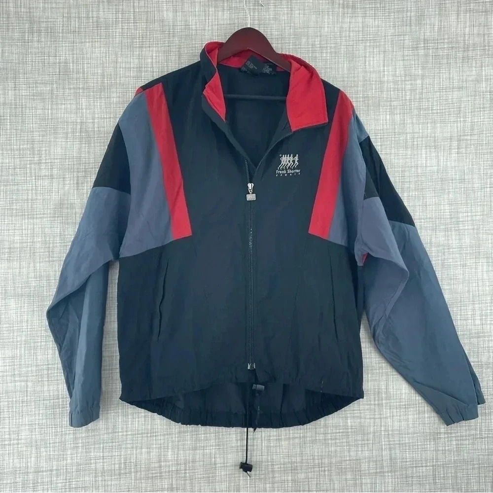 Vintage Frank Shorter Sports Mens Size L full zip windbreaker 1356